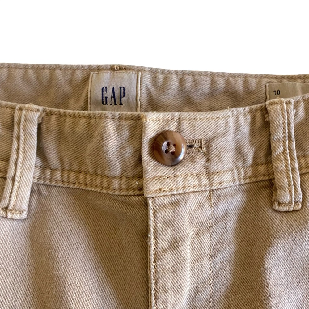 Gap High Rise Wide Leg Crop Khaki Pants Women Size 10 Cotton Twill - Picture 4 of 15